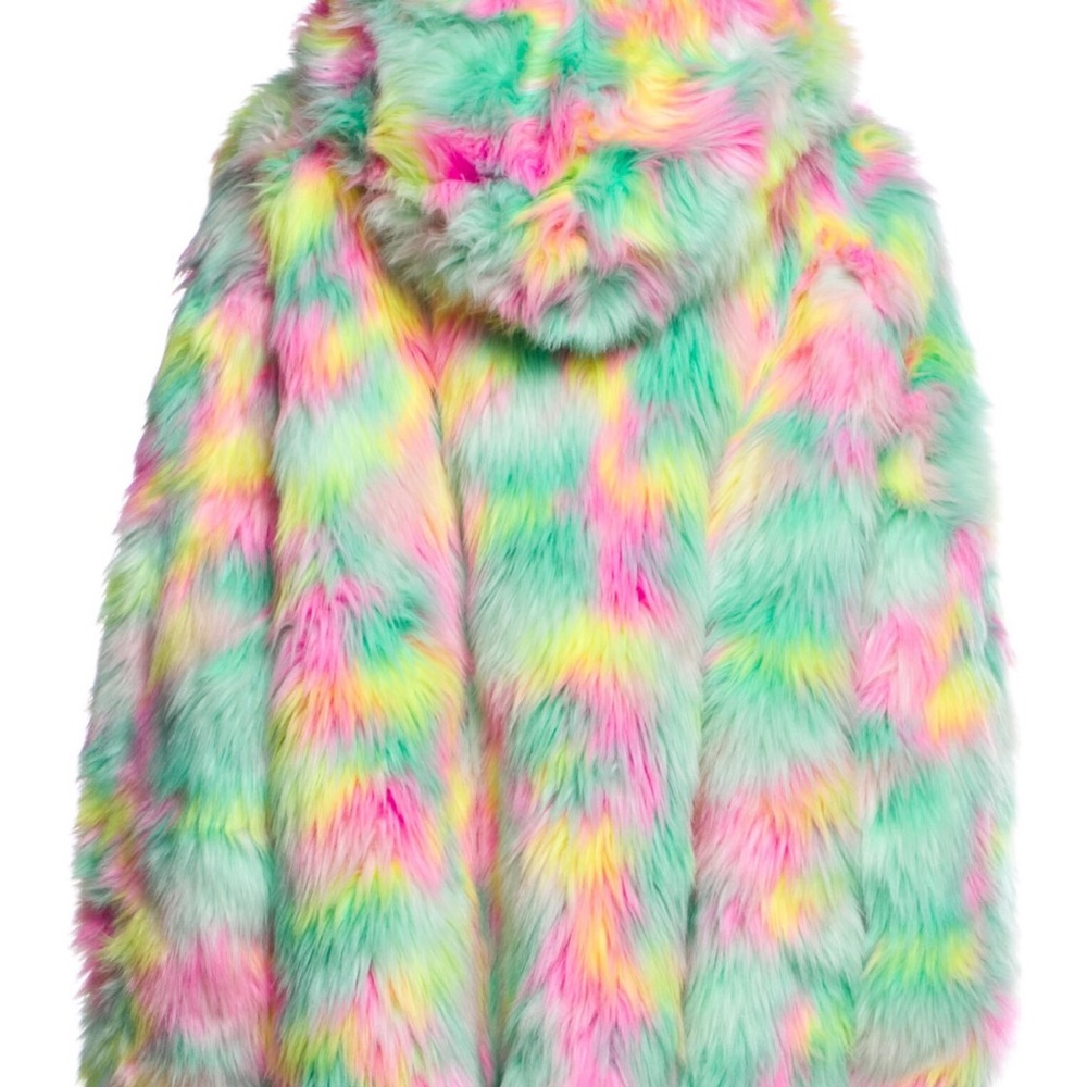 Ugg multi colour faux fur zip up jacket - Picture 2 of 3